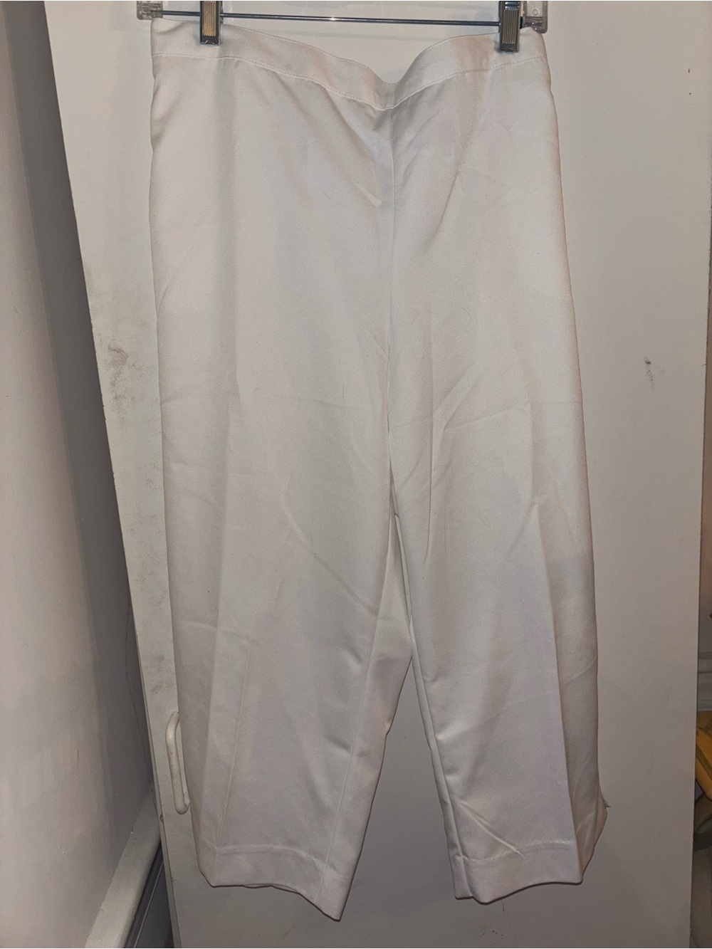 Alfred Dunner White Wide-Leg Cropped Pants